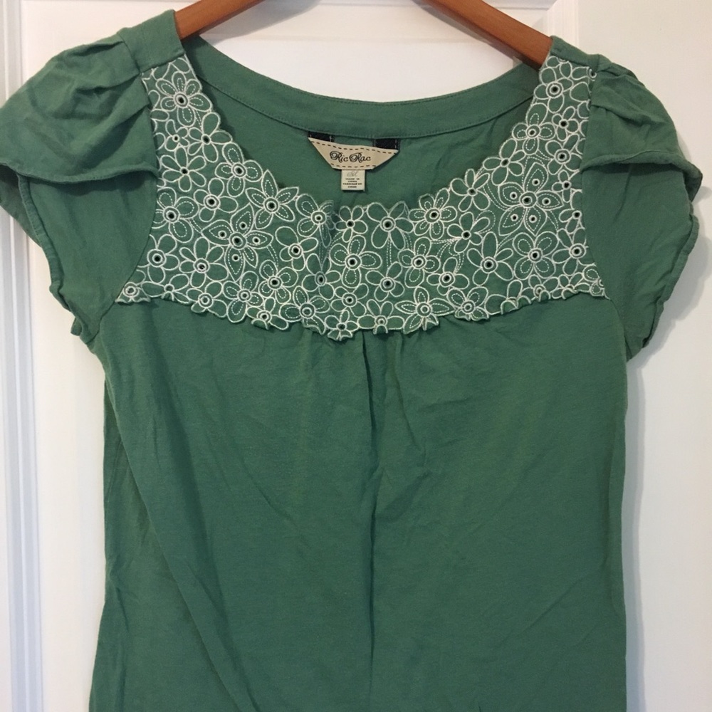 Anthropologie Ric Rac green shirt, M